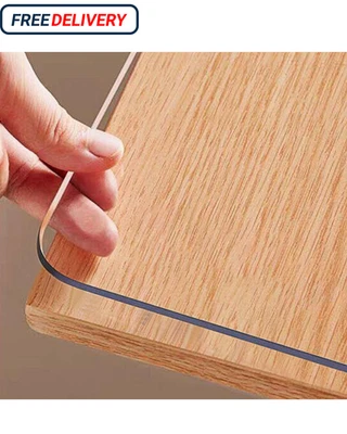 Crystal Clear PVC Table Protector 36" x 60" - Heavy Duty 1.5mm Waterproof Cover - Image 1 of 4