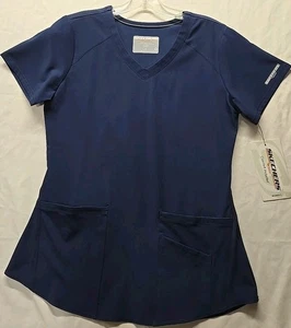 Skechers Größe S 4-Wege-Stretch Damen Scrub Top Neu mit Etikett Farbe-navy - Bild 1 von 8