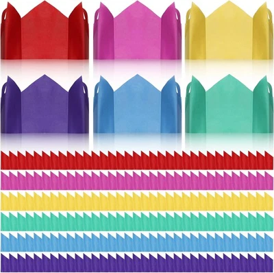 Fainne 100 peças chapéus cracker de Natal coroas de papel tecido cor fofa  - Imagem 1 de 4