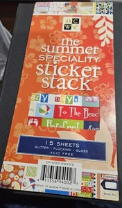 dcwv scrapbook paper pad the summer speciality sticker stack 15 sheets - Picture 1 of 1