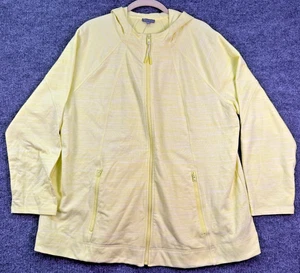 T by Talbots Full Zip Hoodie Jacke 2X gelb leichte Baumwollmischung Taschen - Bild 1 von 9