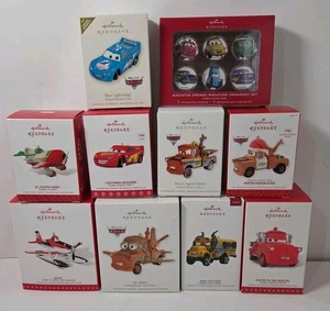 Hallmark Disney Pixar Cars Flugzeuge Ornamente 10 Stück Mater McQueen Dusty  - Bild 1 von 6