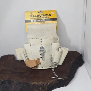 Klein Tools 5178 Leather Tool Pouch White Cowhide Heavy Duty USA Made NOS - Bild 1 von 10