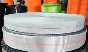 Rollo de 315' de 2" blanco con correa de amarre de punto central azul - 25 disponibles ¡NUEVO! - Imagen 1 de 1