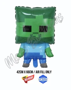 TNT Minecraft Zombie Foil Balloon Birthday Gaming Party UK Seller - Picture 1 of 1