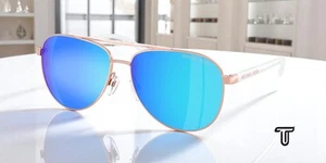MICHAEL KORS MK5007 104525 Hvar Rose Gold White Blue Mr 59 mm Women's Sunglasses - Picture 1 of 6