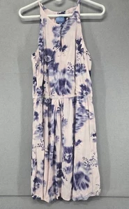 Simply Vera Vera Wang Sundress, Large, Pink/Purple Floral, Peep Hole, Rayon - Picture 1 of 9
