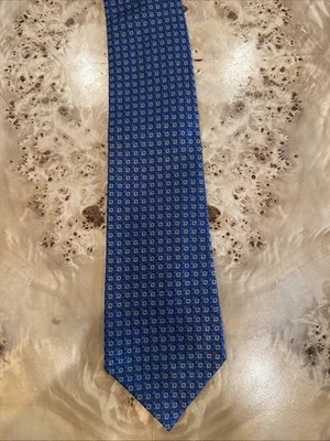 "Corbata Charvet Place para hombre 100 % seda hecha en Francia patrón geométrico 56""" Foto 1 de 2