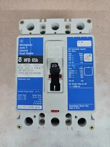 Westinghouse HFD3020 HFD 65K 20A 3Pole Circuit Breaker NTO - Picture 1 of 4