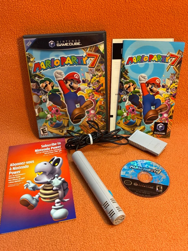 Mario Party 7 Nintendo GameCube Black Label Inserts Complete Mic Microphone! - Image 1 of 4
