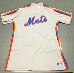 NY Mets Road Jersey Grey Script Stripes 1984 - 1986 Pull Over Sz 42 MLB - Picture 1 of 10