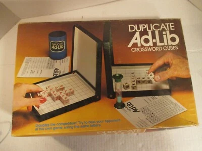 Vintage Duplicate Ad-Lib Crossword Cubes Game 1976 Complete - Image 1 of 4