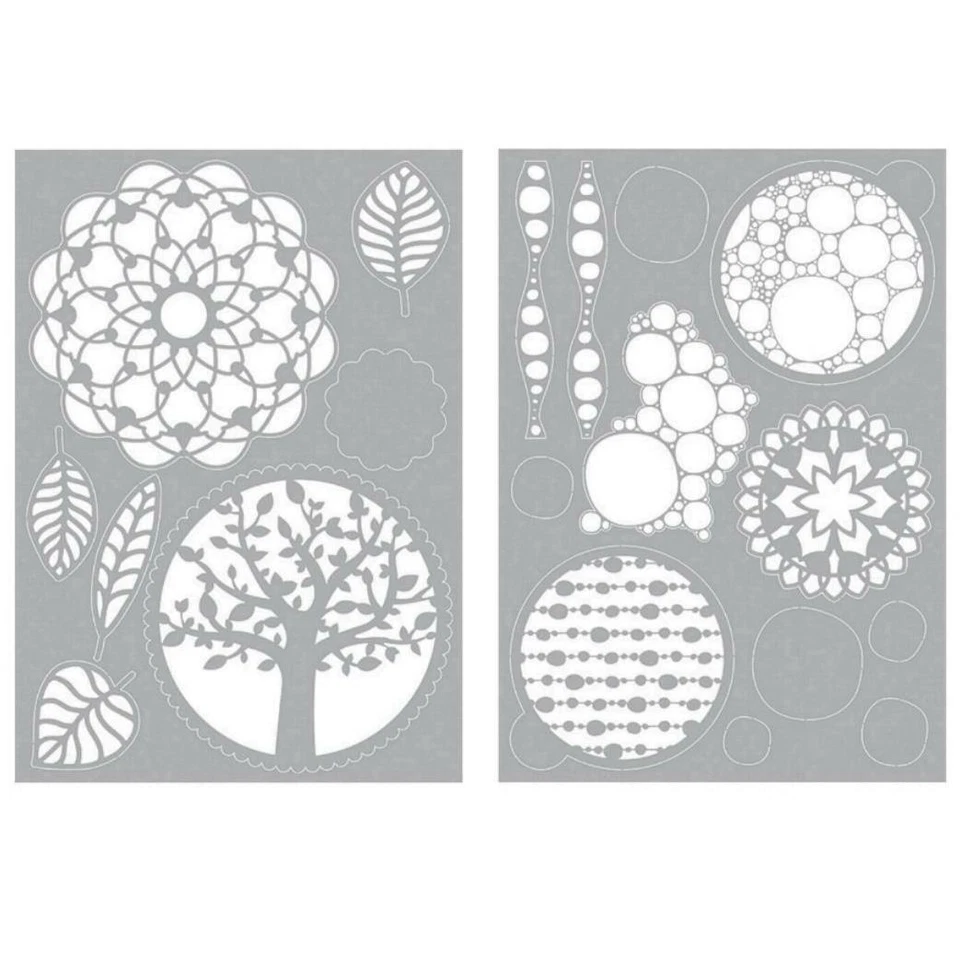 Schablone Ornamente Mandala Blätter Blasen DIN A4 Textil-Stencils Efco - Bild 1 von 1