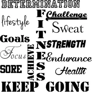 Vinyl-Wandtattoo Fitness Motivierende Worte - Bestimmung Schweiß Wunde Fitnessstudio - Bild 1 von 4