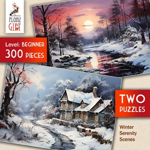 2 x JIGSAW PUZZLES 300pc ~ ~ Winter Serenity Scenes - snowy landscapes FG2072 - Picture 1 of 4