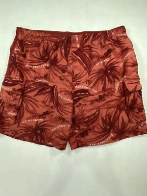 Caribbean Joe Lets Go Men's Terracota with Palms Shell Swim Cargo Trunks  Sz XL - Image 1 of 4