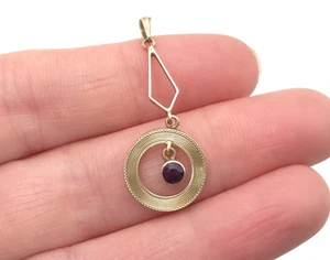Vintage Art Deco 14-karatowe złoto Ametyst Lavalier Wisiorek Złota Nieruchomość Biżuteria .9 gramów - Zdjęcie 1 z 10