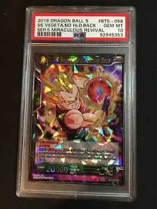 2018 Dragon Ball Super SS Vegeta, senza pellicola posteriore rara #BT-5-58 PSA 10 gemme - Foto 1 di 2