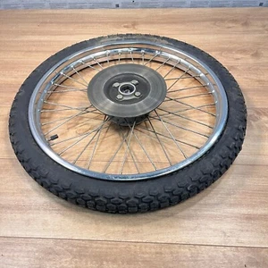 1977 YAMAHA RD50 RD 50/ OEM 19" CHROME FRONT WHEEL WITH BRAKE ROTOR - Picture 1 of 12