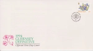 Unaddressed Guernsey FDC Cover 1994 25p Flower Definitive Stamp - Picture 1 of 1