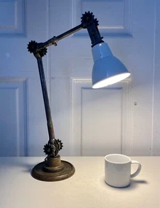 Vintage Dugdills Daisy Cog Military Admiralty Adjustable Desk Table Lamp - Picture 1 of 19