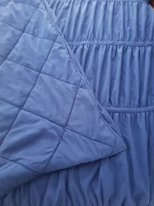 POTTERY BARN DORM NAVY Pucker Comforter Reverse Side Diamond pattern Twin - Picture 1 of 10