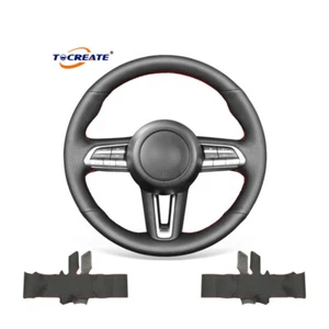 Genuine Leather Car Steering Wheel Cover for for Mazda 3 Axela CX-30 CX30 #Q044 - Foto 1 di 11