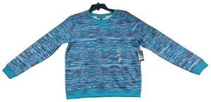 Karen Scott Sweater Womens size Small Blue Abstract Inner Fleece Casual New - Picture 1 of 7