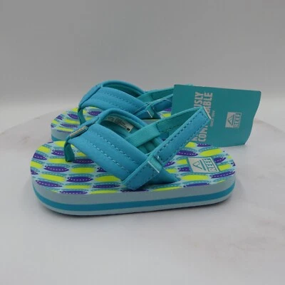 Reef Sandals Toddler Boys 5 Blue Flip Flop Slingback Little Ahi Kids - Image 1 of 4