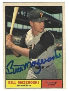 Autographed 1961 Topps Bill Mazeroski Pittsburgh Pirates #430 w/COA - Picture 1 of 1