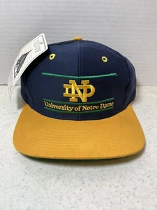 Vintage Notre Dame Hat SnapBack NWT Russell Blue Yellow - Picture 1 of 6