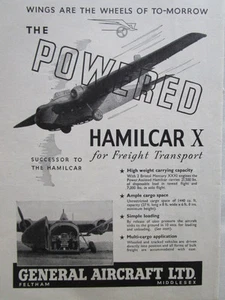 12/1945 PUB GENERAL AIRCRAFT HAMILCAR X MILITARY FREIGHTER ORIGINAL AD - Picture 1 of 1