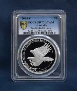 2014-P $1 SILVER AUSTRALIA WEDGE-TAIL EAGLE PROOF PCGS PR70DCAM - Picture 1 of 2
