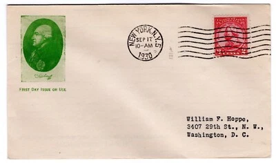 Cubierta de primer día #689 Von Steuben 1930 - Albert Gorham Planty #10 NY var CCL Foto 1 de 2