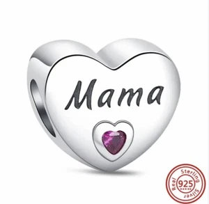 💖 MAMA Herz LOVE Charm Anhänger Perfekt für Pandora Armband 925 Silber 💖 - Bild 1 von 1