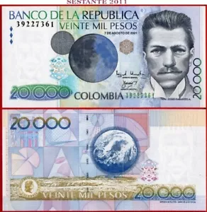 COLOMBIA 20.000 20000 PESOS 8 8 2001 P 454c UNC envío gratis desde 100$ - Imagen 1 de 3