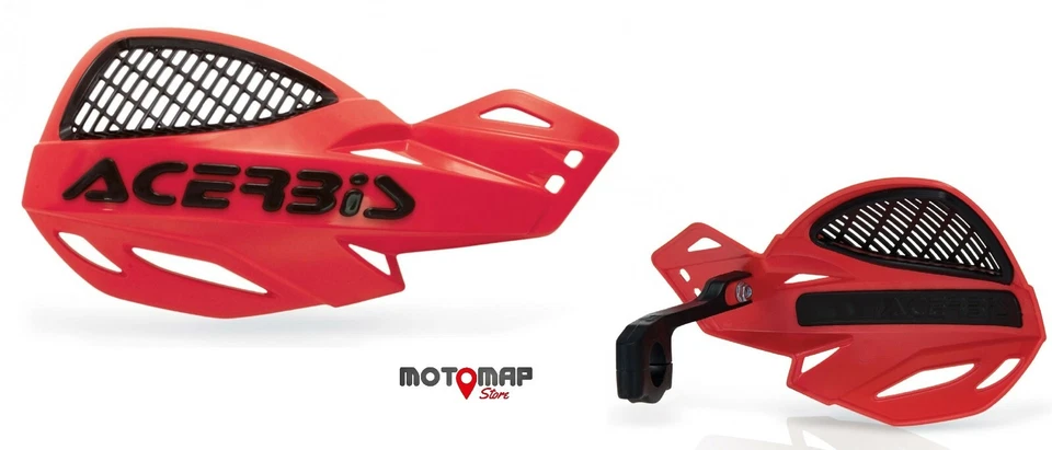 Paramani Acerbis Mx Uniko Vented Cross Enduro Rosso Nero + Kit Montaggio - Immagine 1 di 1