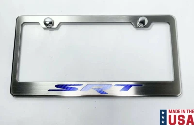 Рама номерного знака инкрустация синим углеродным волокном для Dodge SRT - нержавеющая сталь - Изображение 1 из 3