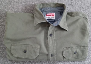 Wrangler Comfort Flex Grün Herren Hemd Langarm Workwear Shirt Größe L - Bild 1 von 8