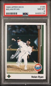 1989 Upper Deck #145 NOLAN RYAN pitching motion PSA 8 sb 9or10 + FREE SHIPPING! - Picture 1 of 7