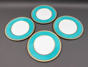 Wedgwood England Ulander Powder Turquoise 10 1/2" Dinner Plate Set Of  4 - Picture 1 of 8
