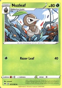 Nuzleaf 011/185 Regular Uncommon Vivid Voltage Pokemon Karte LP - Bild 1 von 2