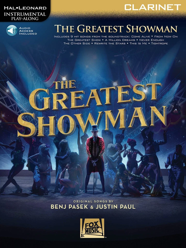 The Greatest Showman Movie Clarinet Solo Sheet Music Play-Along Song Book Audio - Image 1 of 1