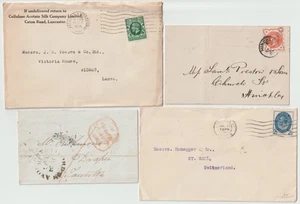 1845/1936 7 UK TEXTILES POSTAL HISTORY WOOL DRAPER HOSIERY ACETATE SILK  ADVERTS - Picture 1 of 4