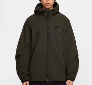 Neu mit Etikett Nike Tech gewebte Herrenjacke, Größe Large, lockere Passform, Mammutbaum/schwarz - Bild 1 von 9