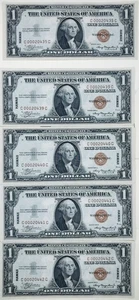 1935 $1 HAWAII EMERGENCY NOTE CONSECUTIVE RUN! 5 TOTAL PIECES! RARE! NR #VIP50 - Picture 1 of 3