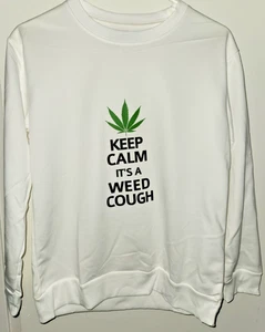 Camisa Cyber Wear manga larga "Mantén la calma, es una tos de malezas" blanca - Imagen 1 de 4