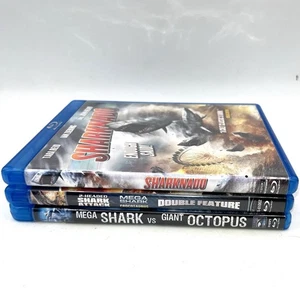 Shark Movie Blu-Ray Lot Sharknado Mega Shark Vs Octopus 2 Headed Shark Attack - Imagen 1 de 10