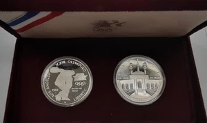 1983 & 1984-S US Mint Olympic Proof Silver Dollars in OGP - Picture 1 of 3