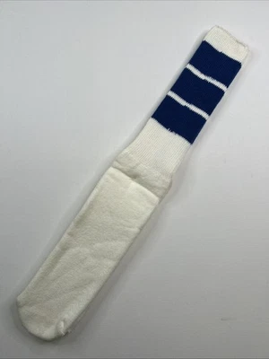 VTG Tube Socks White Royal USA Made 20" 80's 90's Mid Calf - Image 1 of 4